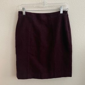 Banana Republic Skirt Women's Size 2 Red Black Wool Blend Academia Office